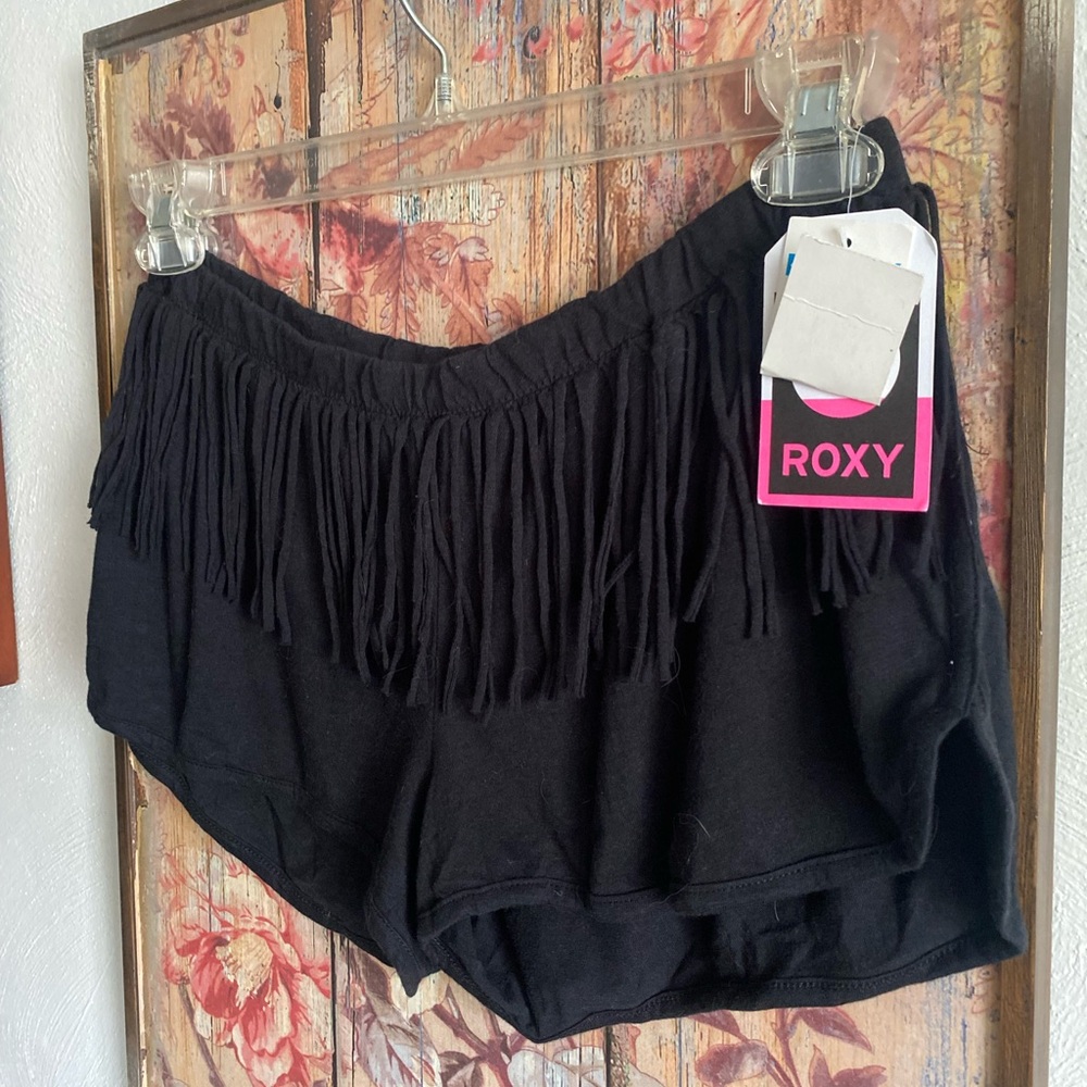 ROXY SURF BOHO FRINGE LOUNGE SHORTS BLACK - Picture 9 of 13